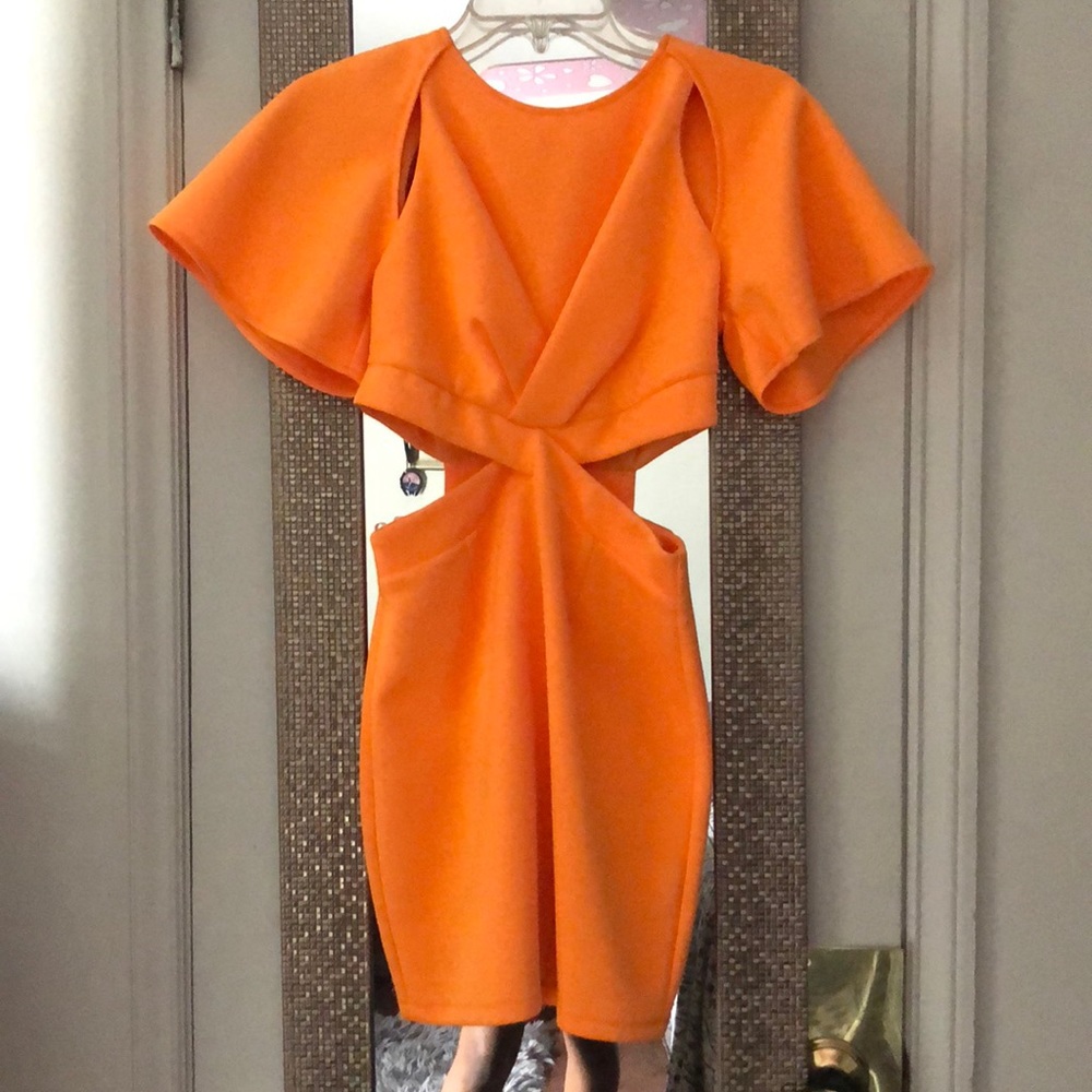 ORANGE RUFFLE DRESS